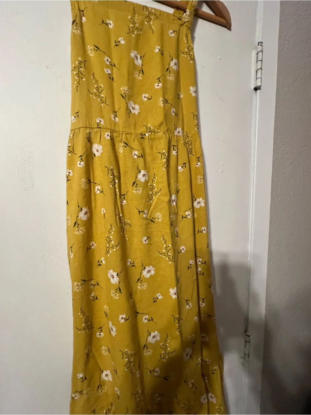 Old Navy Girls Mustard Yellow Floral Midi Sundress